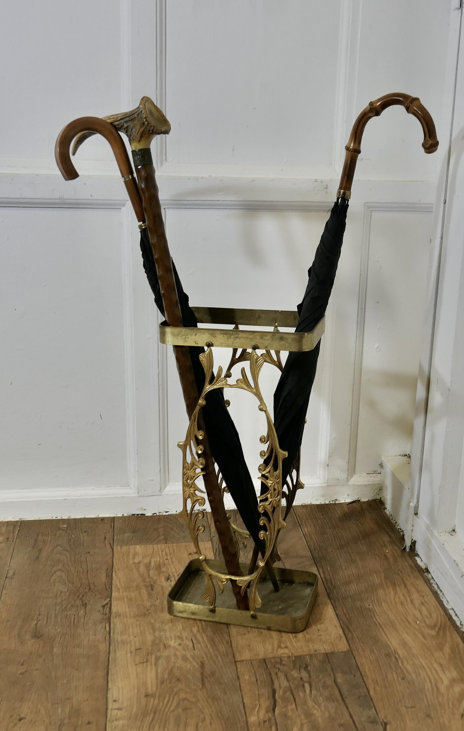 Unusual French Brass Stick Stand or Umbrella Stand (1 of 6)