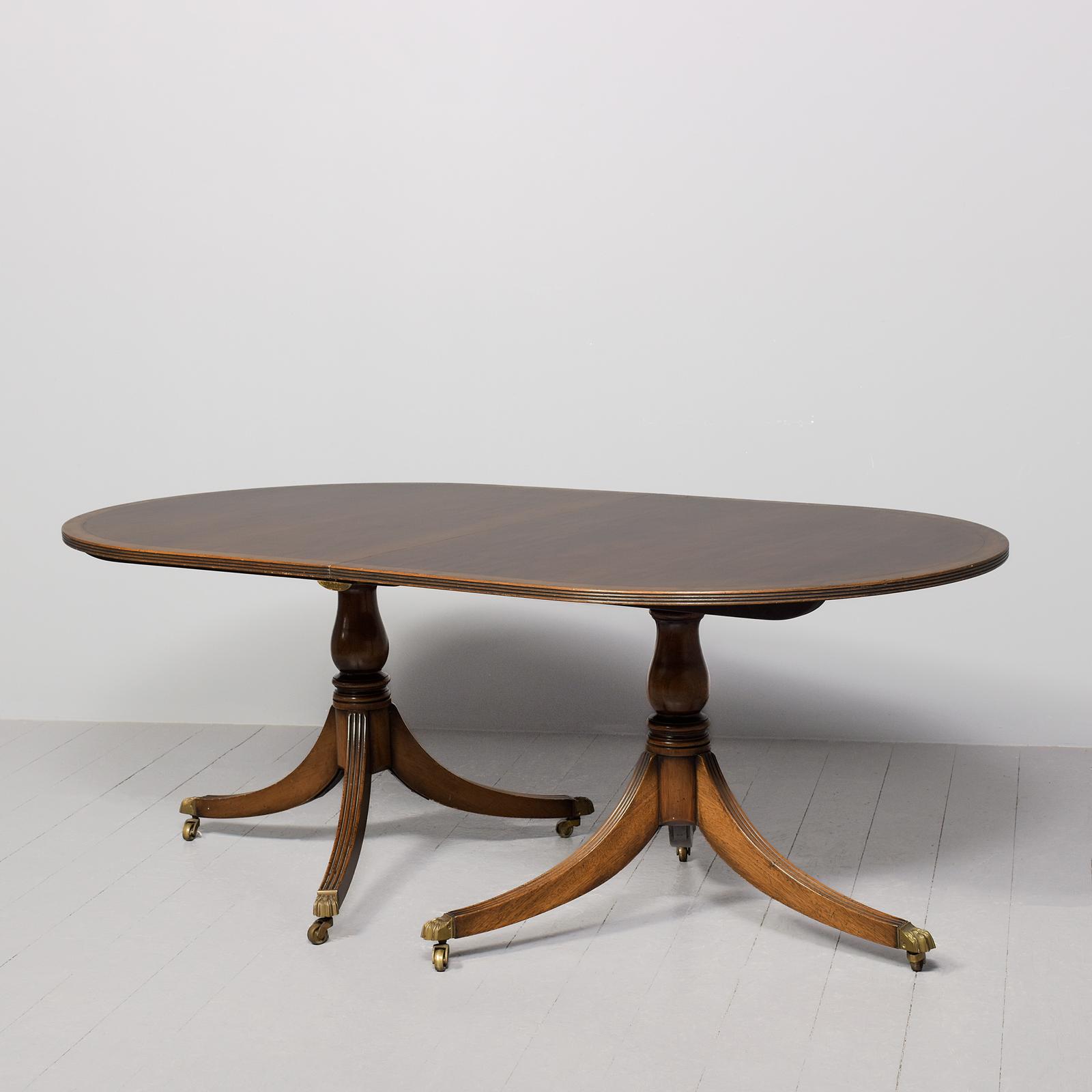 Regency Style Twin Pillar Dining Table (1 of 8) Regency Style Twin Pillar Dining Table (1 of 8)