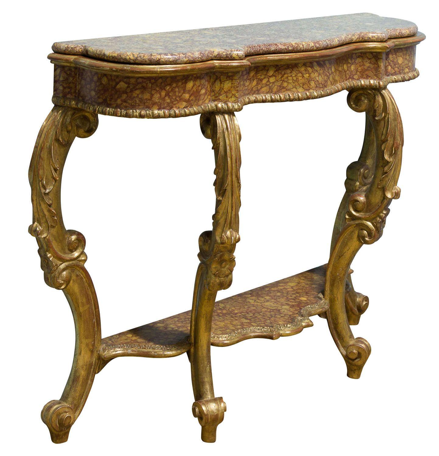 Italian Carved Giltwood Console Table c.1770 (1 of 7)
