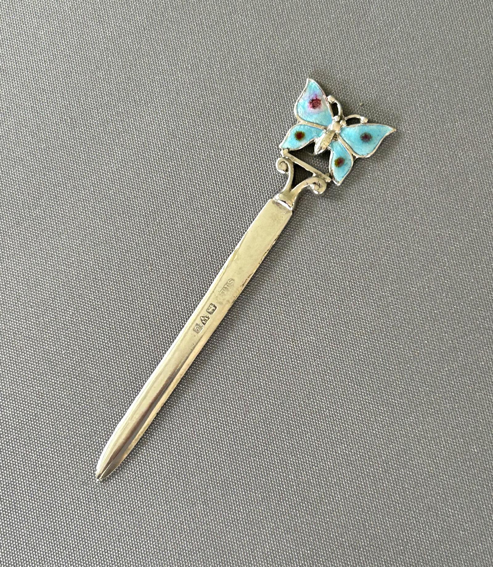Rare Chester Silver & Enamel Butterfly Bookmark / Letter Opener (1 of 6) Rare Chester Silver & Enamel Butterfly Bookmark / Letter Opener (1 of 6)