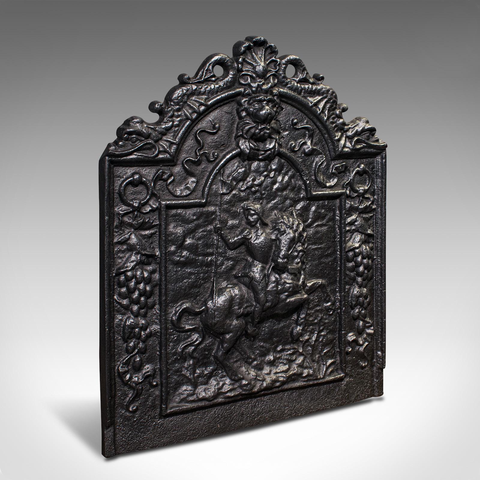 Antique Decorative Fire Back, English, Cast Iron, Fireplace Backrest, Victorian (1 of 9)