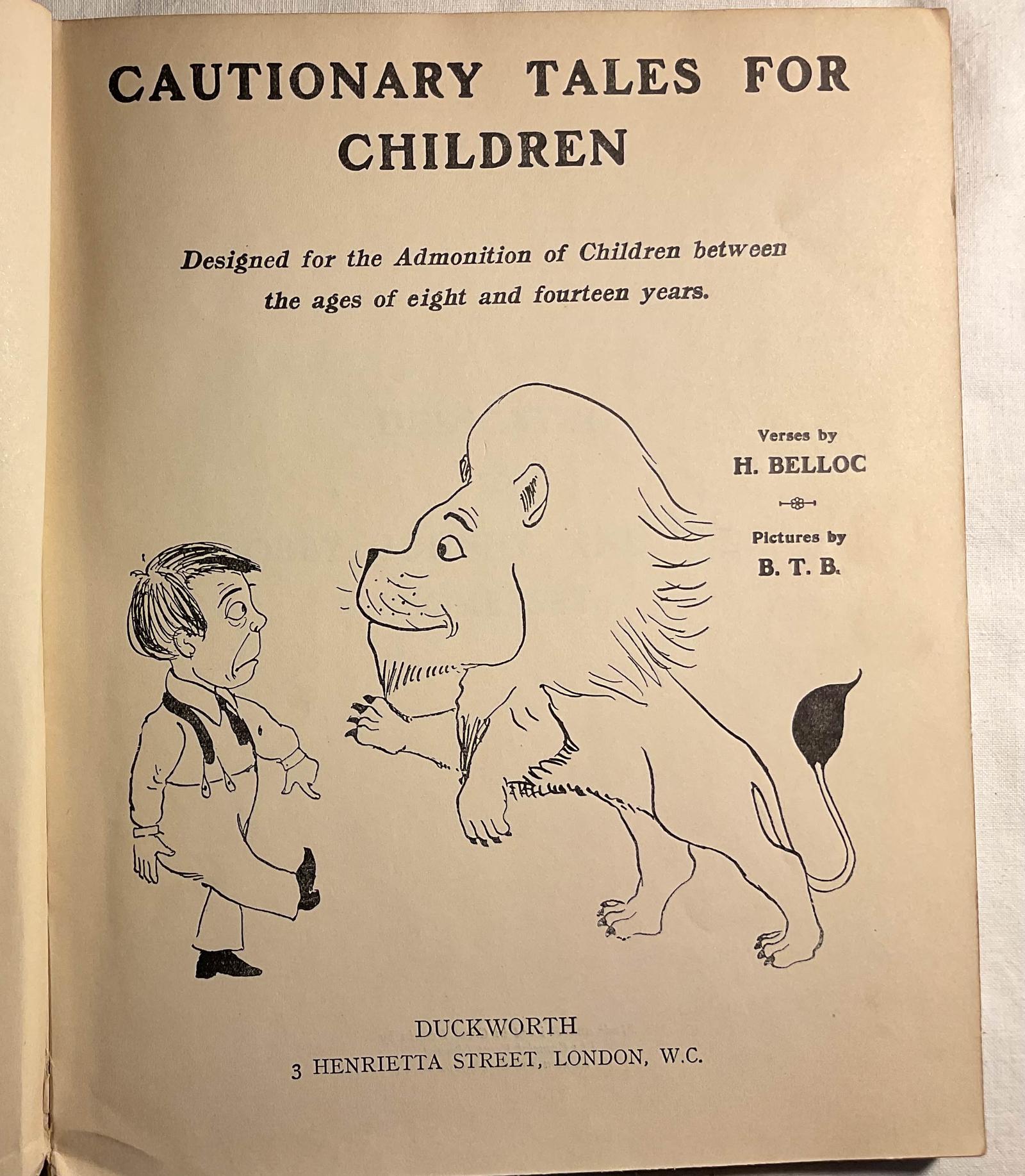 Cautionary Tales for Children Story Book c.1915 (1 of 5)