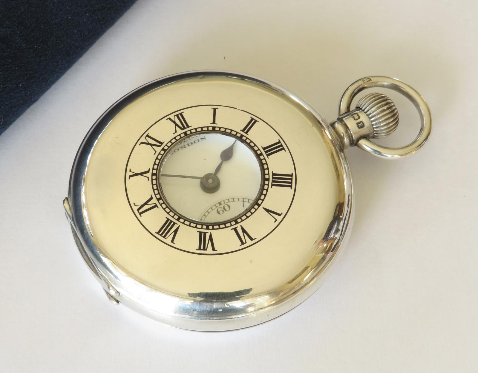 Pocket Watch : Antique Silver Half Hunter Pocket Watch for Benson (1 of 5)