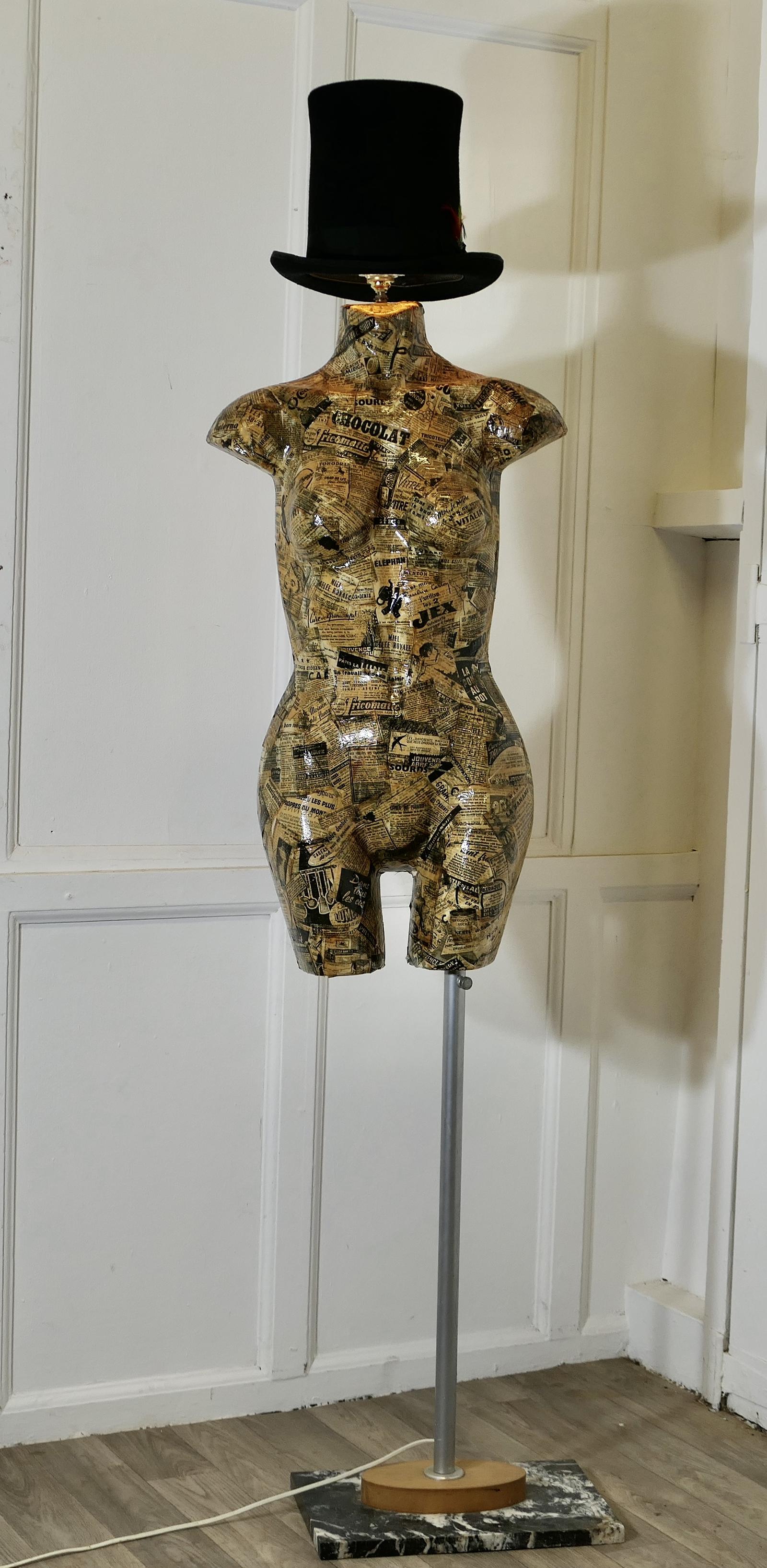 French Mannequin Decoupage Sculpture, Floor Lamp (1 of 10)