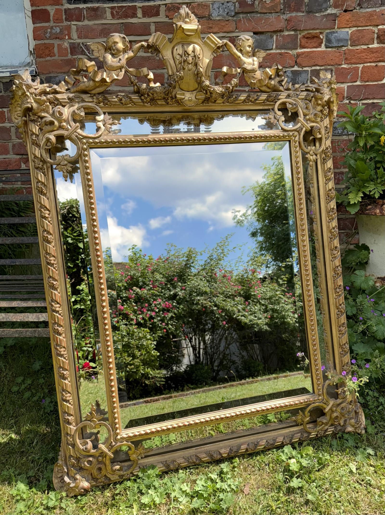 French 19th Century Margin Mirror (1 of 7) French 19th Century Margin Mirror (1 of 7)