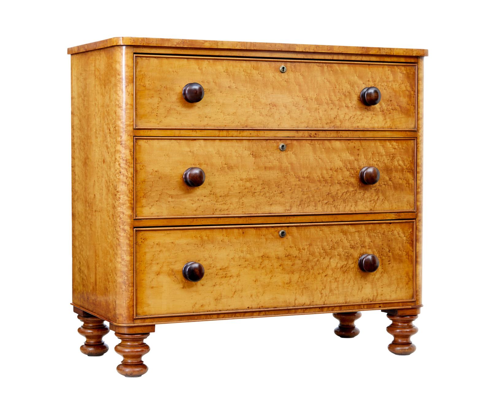 19th Century Birds Eye Maple Chest of Drawers (1 of 10)