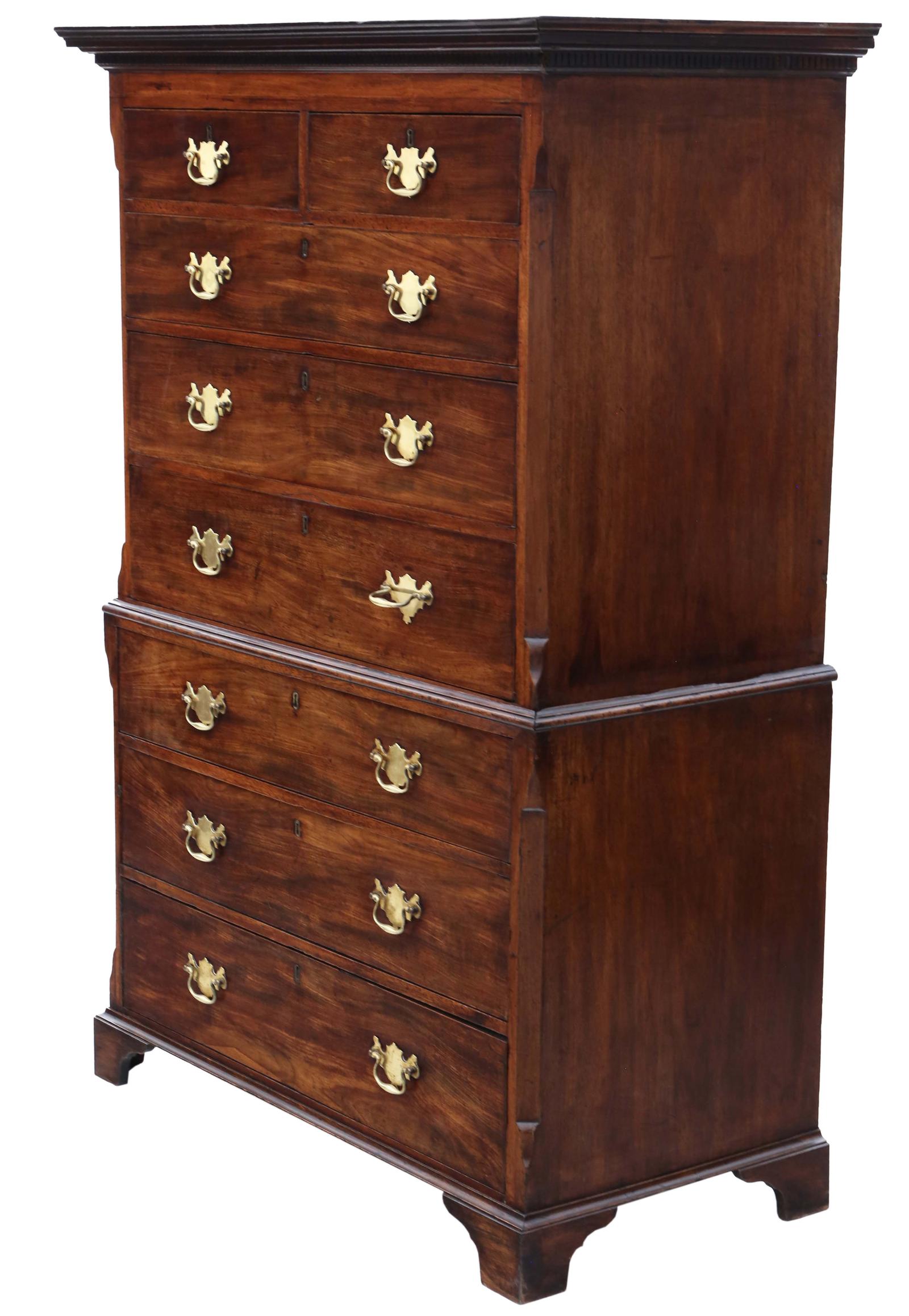 Antique 18th Century Mahogany Chest on Chest of Drawers – Tallboy Storage Solution (1 of 7)