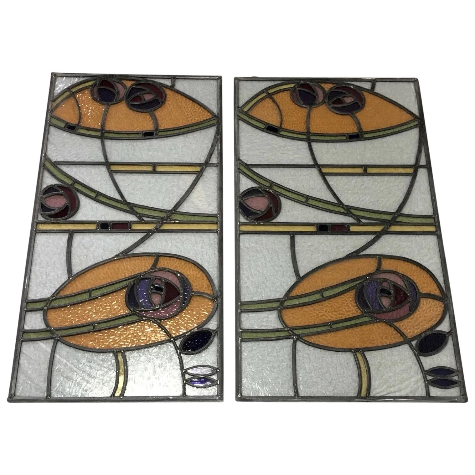 Set Victorian Arts & Crafts Bullseye Stained Leaded Glass Panels (1 of 13) Set Victorian Arts & Crafts Bullseye Stained Leaded Glass Panels (1 of 13)
