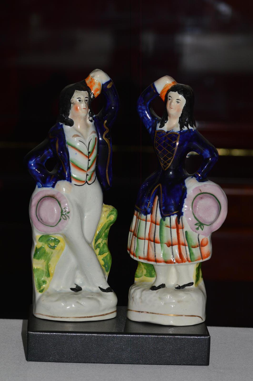 Attractive Pair of Staffordshire Figures of Village Dancers c.1860 (1 of 8)