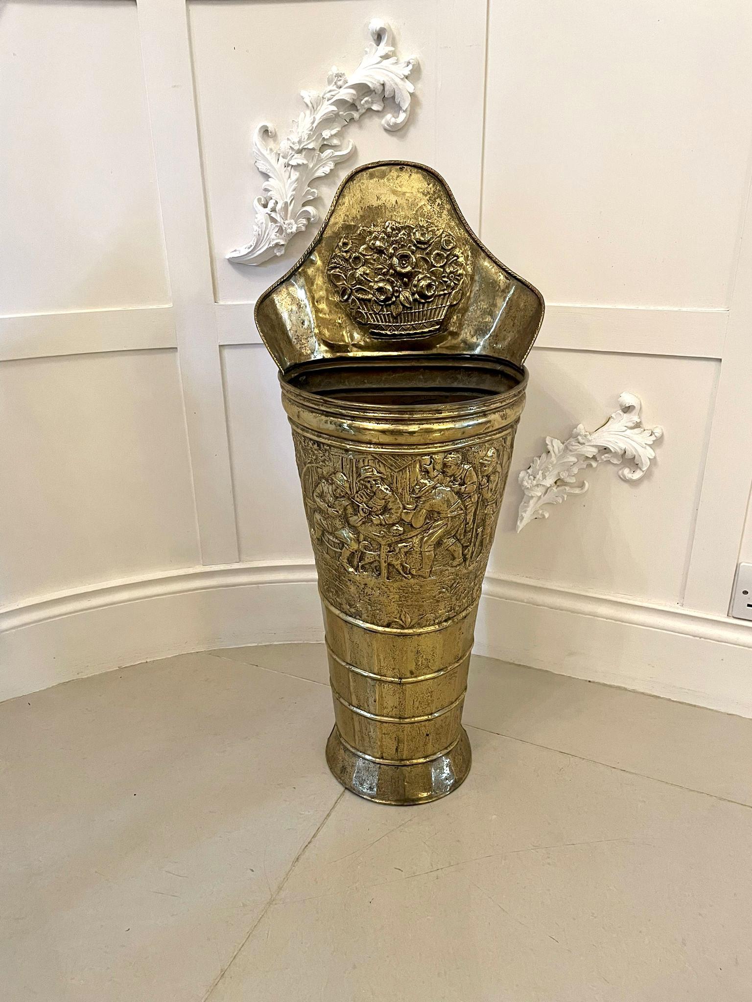 Large Antique Edwardian Ornate Brass Stick Stand (1 of 9) Large Antique Edwardian Ornate Brass Stick Stand (1 of 9)