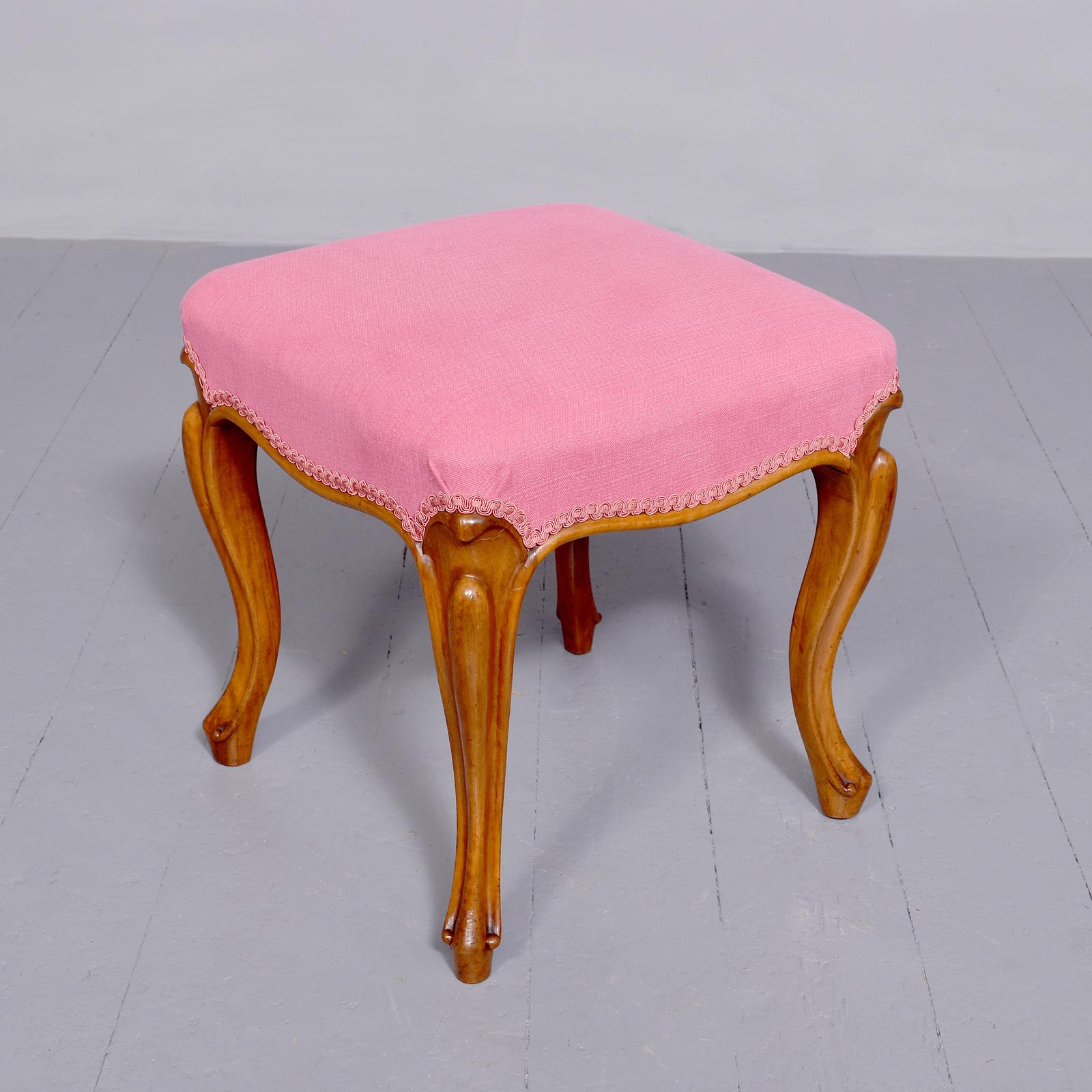 Victorian Walnut Framed Cabriole Leg Stool (1 of 6)