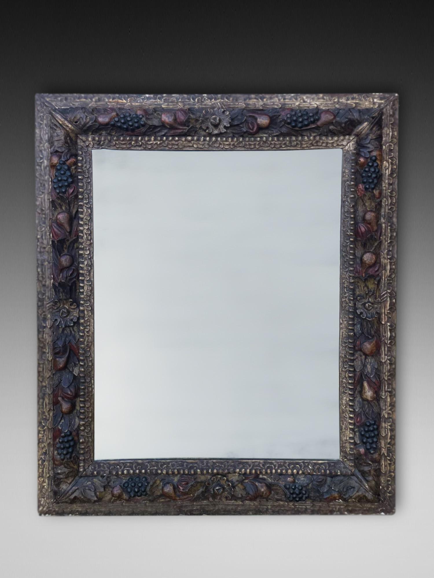 Decorative Hand Painted Carved Mirror (1 of 4)