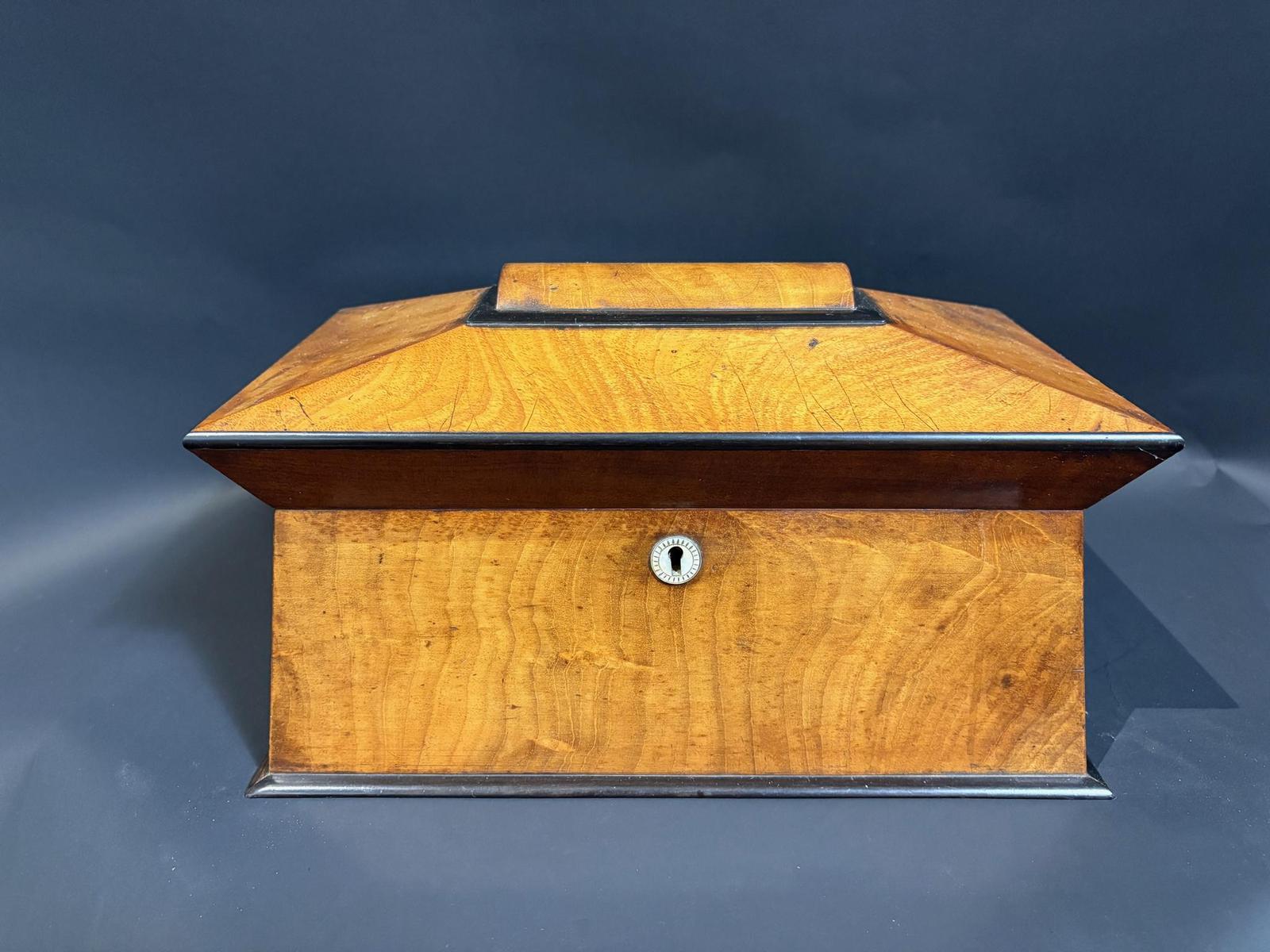 Regency Walnut and Ebony Sarcophagus Tea Caddy, c.1830 (1 of 5) Regency Walnut and Ebony Sarcophagus Tea Caddy, c.1830 (1 of 5)