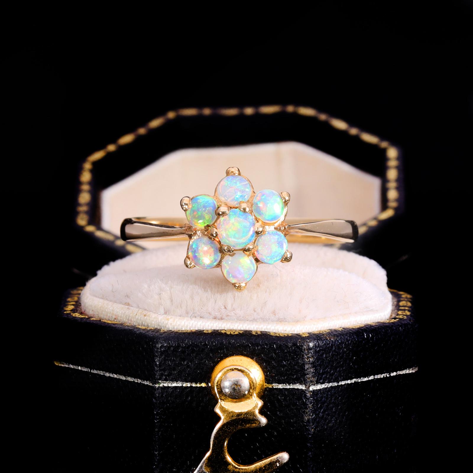 The Vintage Seven Opal Floral Cluster Ring (1 of 8)