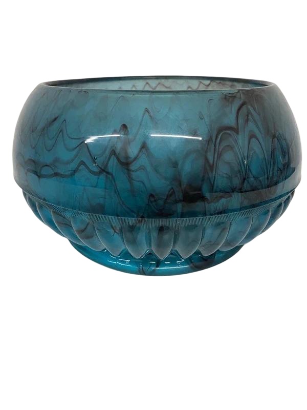 Art Deco Davidson Blue Cloud Glass Bowl – Smoky Marbled Glass (1 of 5) Art Deco Davidson Blue Cloud Glass Bowl – Smoky Marbled Glass (1 of 5)