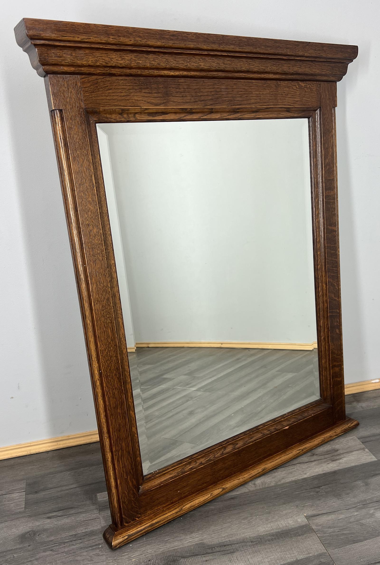 Vintage French Style Oak Wall Mirror Carved Wall Frame (1 of 6)