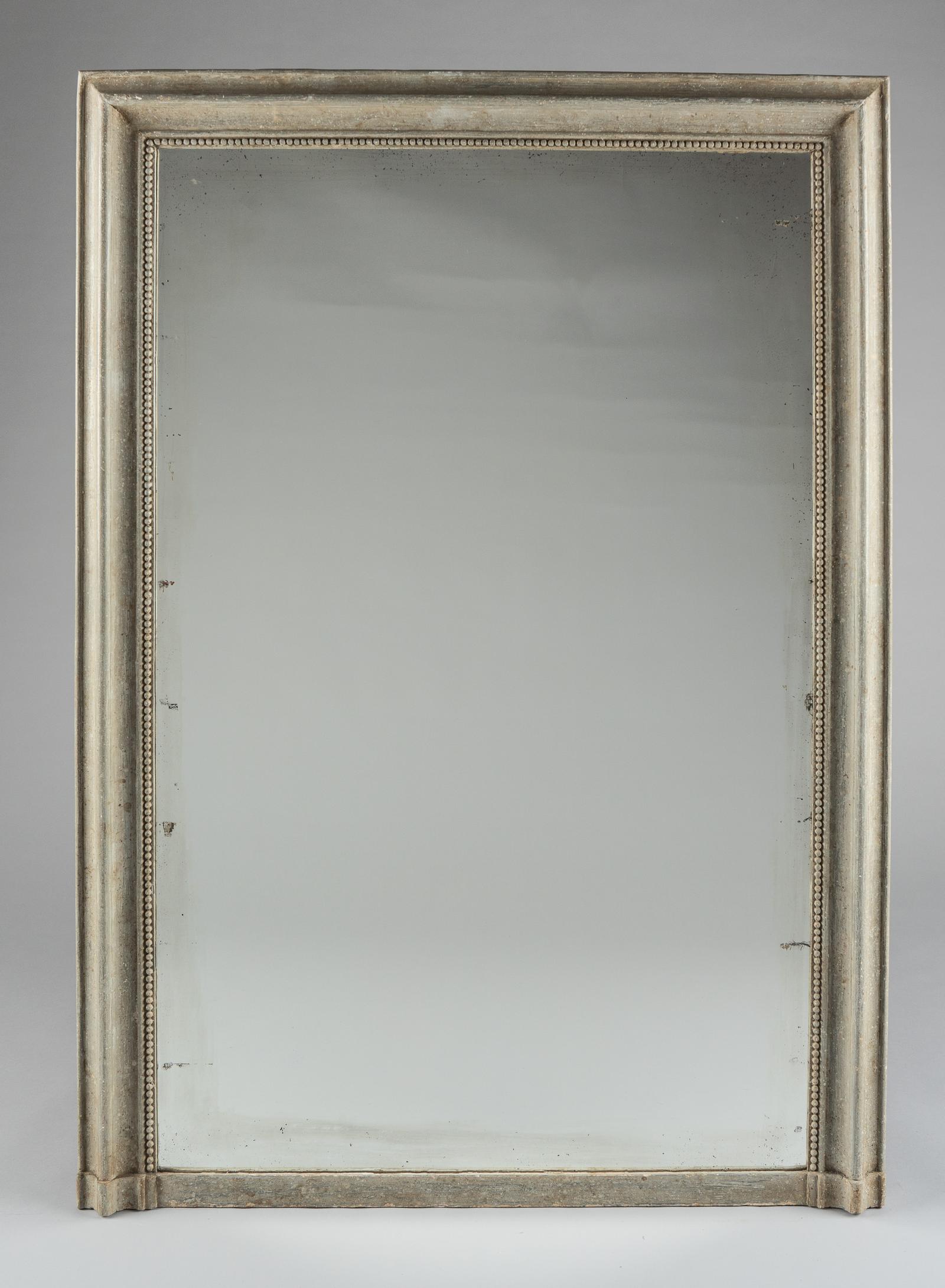 Large 19th Century French Painted Overmantle Mirror (1 of 6)