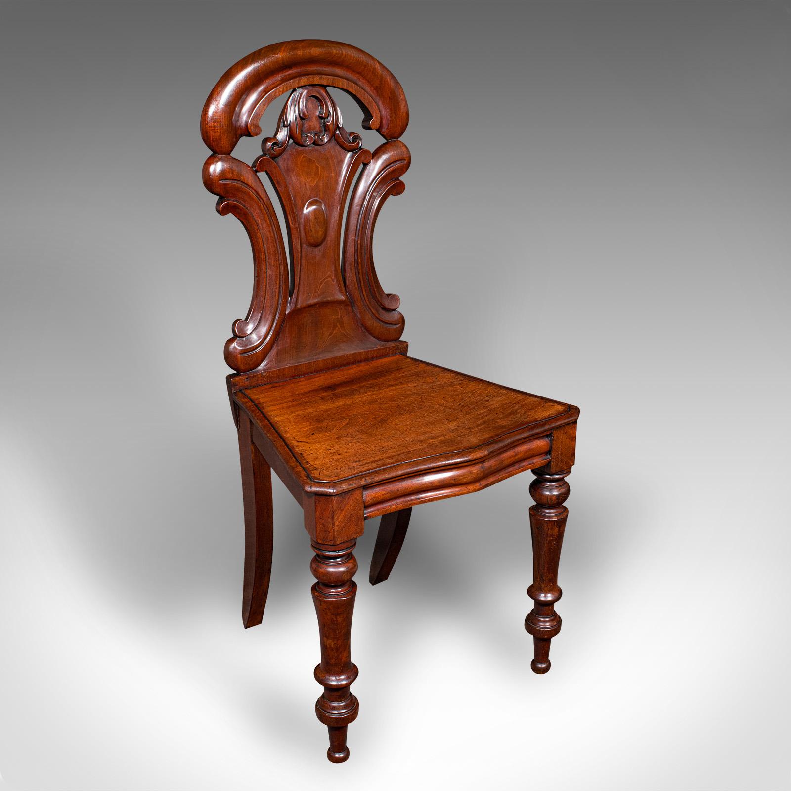 Antique Hall Chair, Scottish, Walnut, Occasional, Reception Seat - Regency c.1820 (1 of 10)