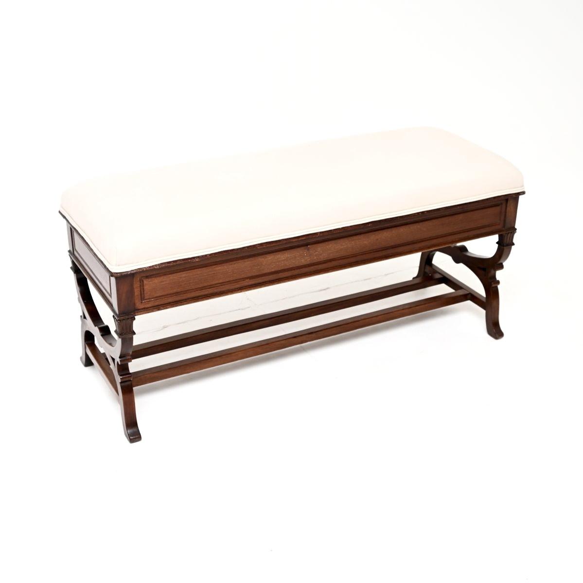 English Victorian Mahogany Window Stools - main image