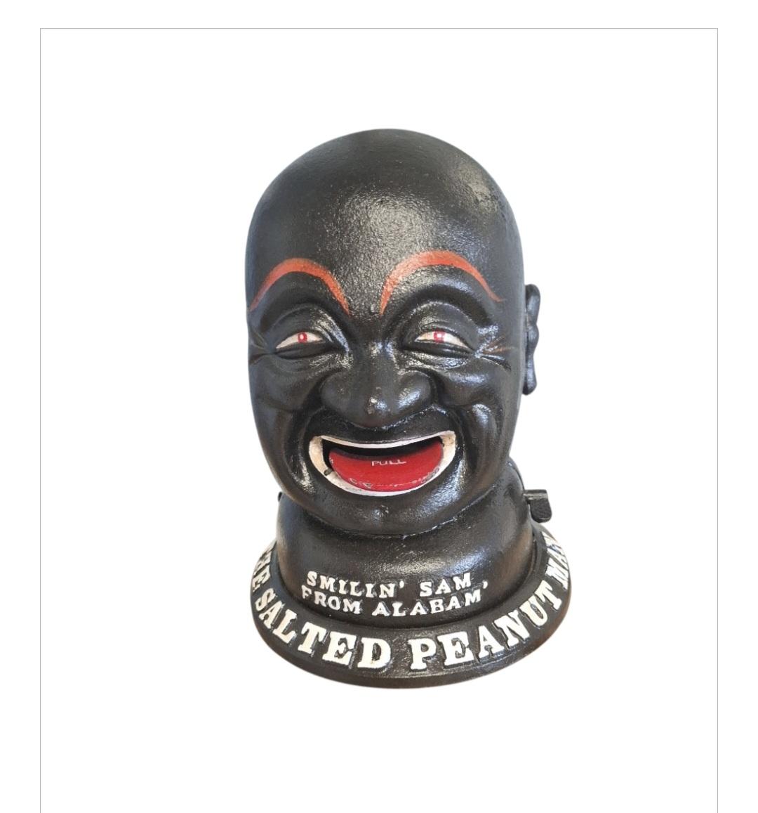 Heavy Cast Iron Vintage Money Box "The Salted Peanut Man" (1 of 2)