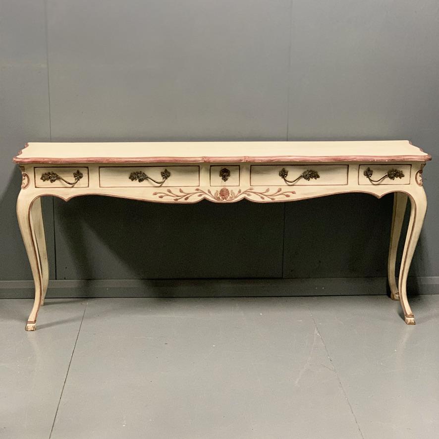 Large French painted console table with drawers (1 of 8) Large French painted console table with drawers (1 of 8)