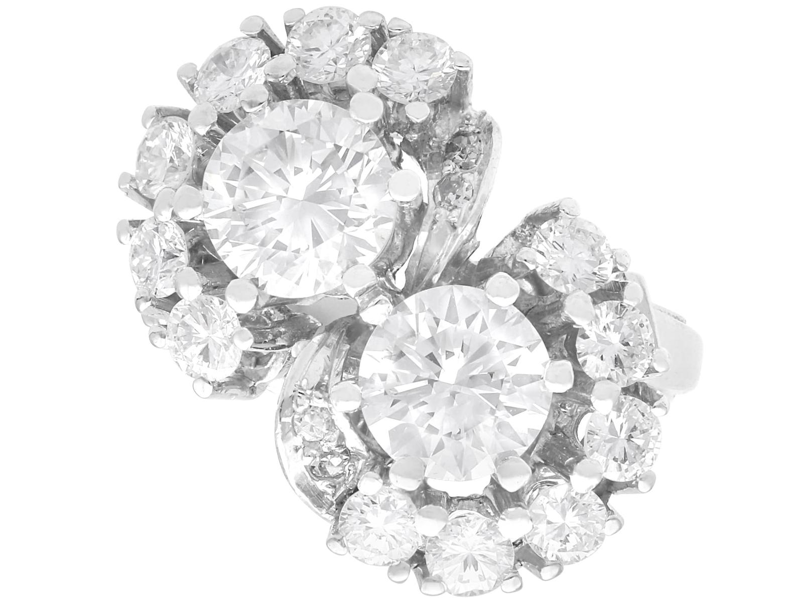 Vintage 2.75ct Diamond & 14ct White Gold Twist Ring c.1960 (1 of 15)