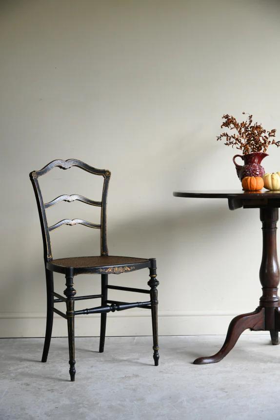 Victorian Ebonised Cane Occasional Chair (1 of 10)