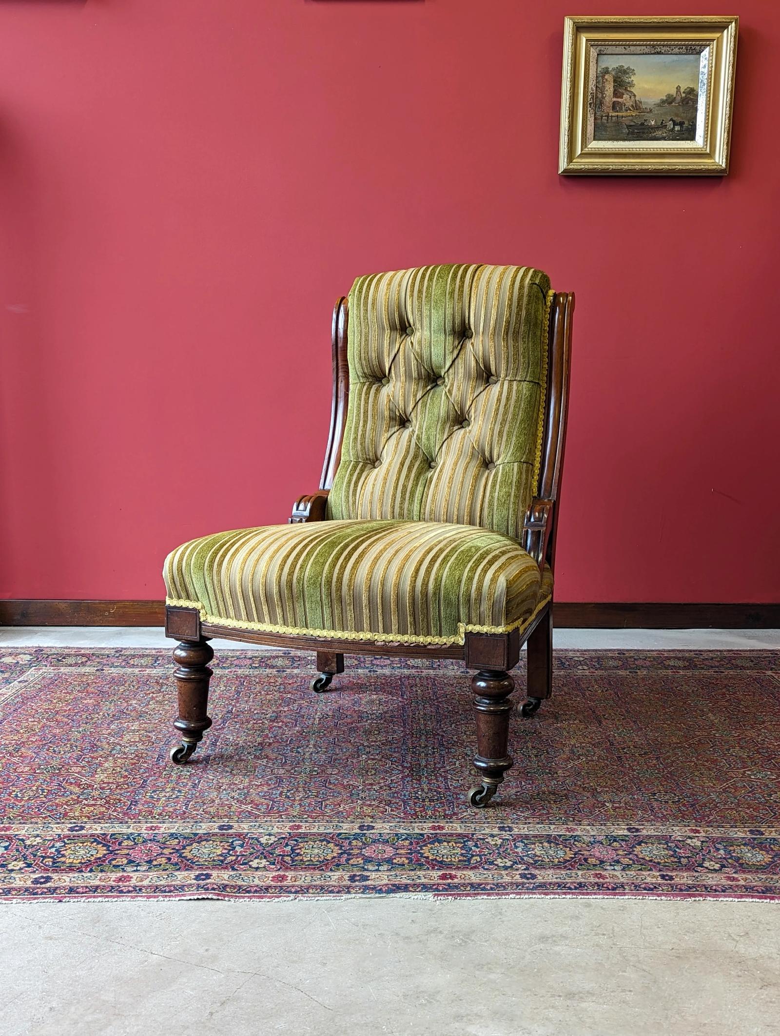 Antique Victorian Mahogany Lounge Chair (1 of 10) Antique Victorian Mahogany Lounge Chair (1 of 10)