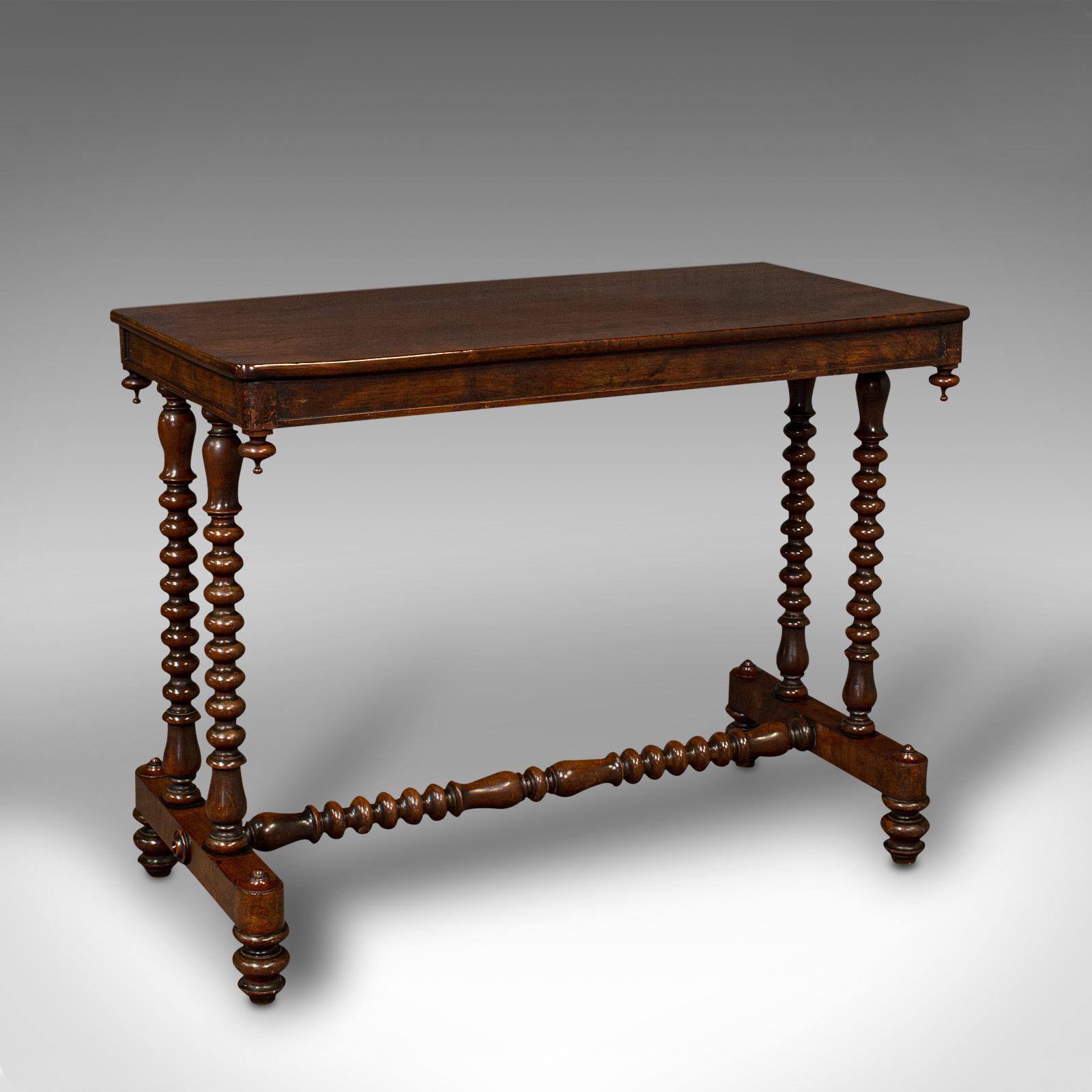 Antique Stretcher Table, English, Side, Bobbin Turned, Gothic, Victorian, C.1850 (1 of 12) Antique Stretcher Table, English, Side, Bobbin Turned, Gothic, Victorian, C.1850 (1 of 12)