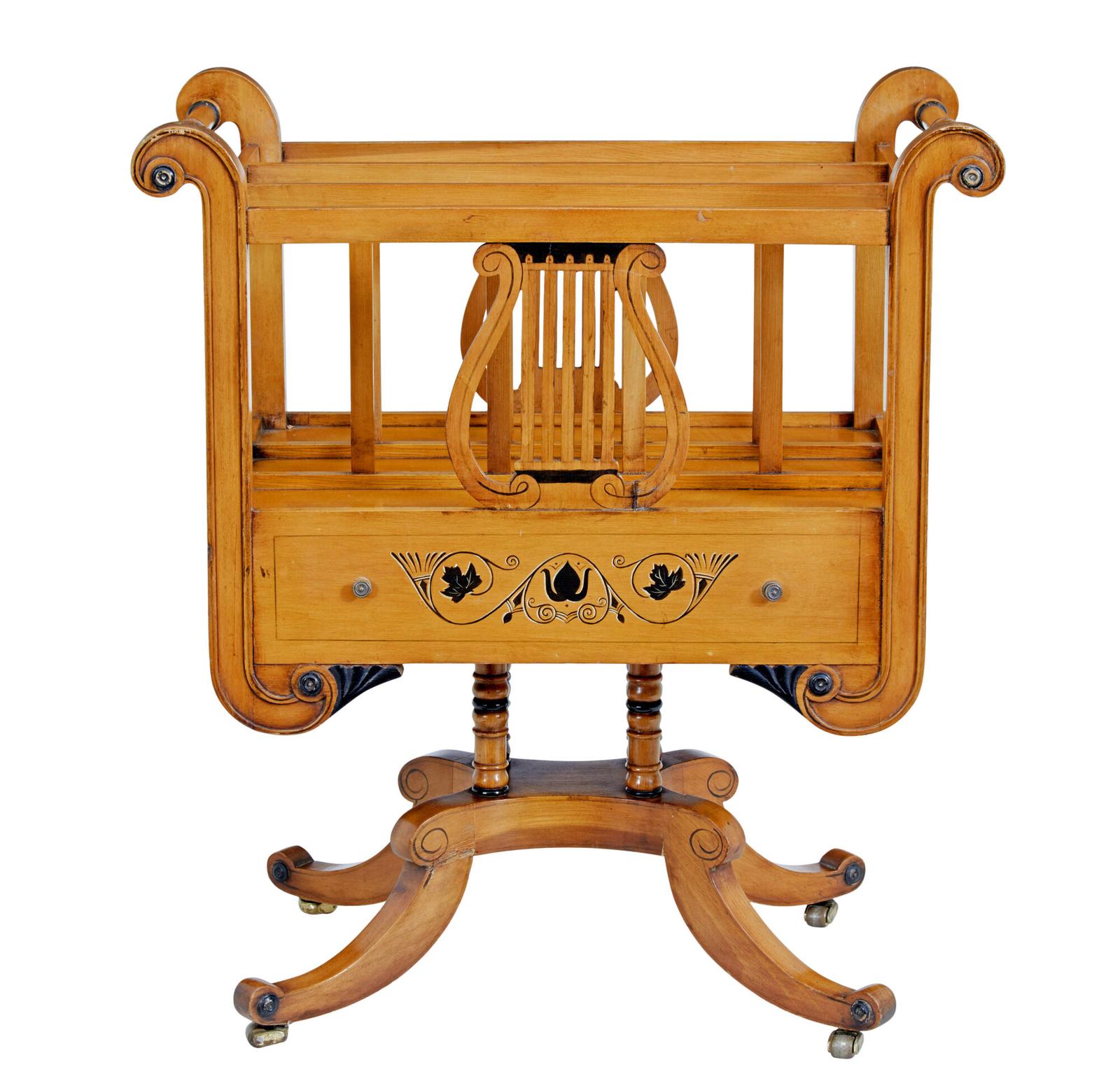 Empire Revival Inlaid Satinwood Magazine Rack (1 of 6) Empire Revival Inlaid Satinwood Magazine Rack (1 of 6)