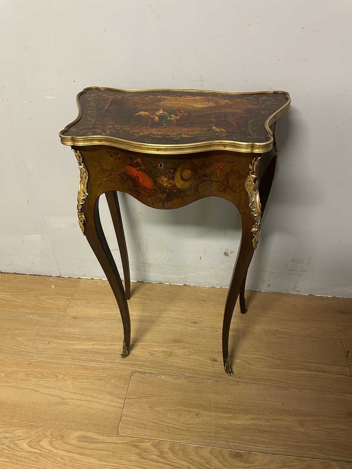 Edwardian Vernis Martin French Side Table with Gilt Mounts (1 of 14)
