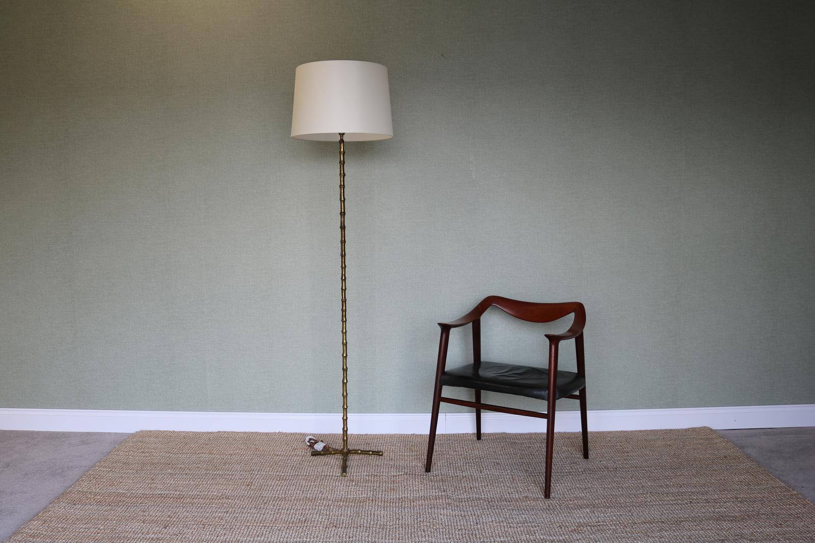 Faux Bamboo Floor Lamp - Attributed to Maison Bagues (1 of 12) Faux Bamboo Floor Lamp - Attributed to Maison Bagues (1 of 12)