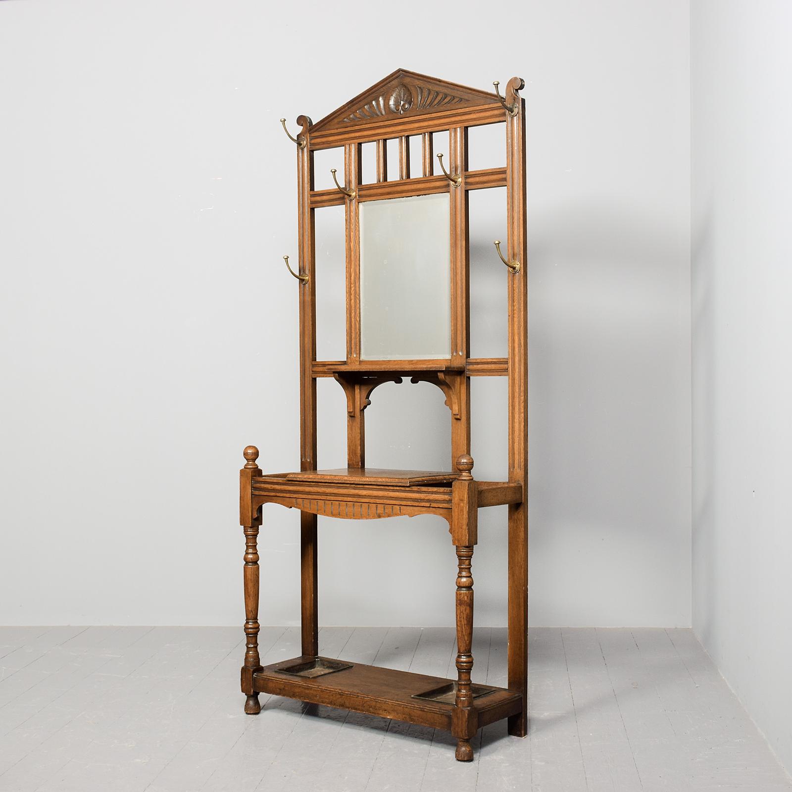 Late Victorian Arts & Crafts Influence Stylish Oak Hallstand (1 of 9) Late Victorian Arts & Crafts Influence Stylish Oak Hallstand (1 of 9)