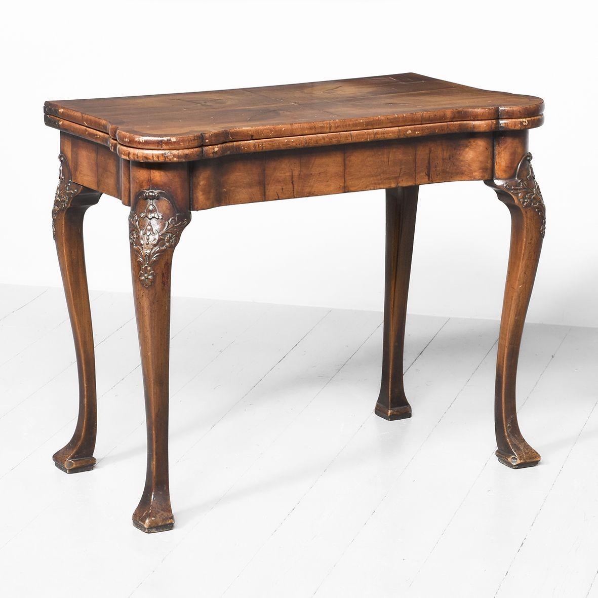 George II Style Figured Walnut Fold-over Games Table (1 of 9)
