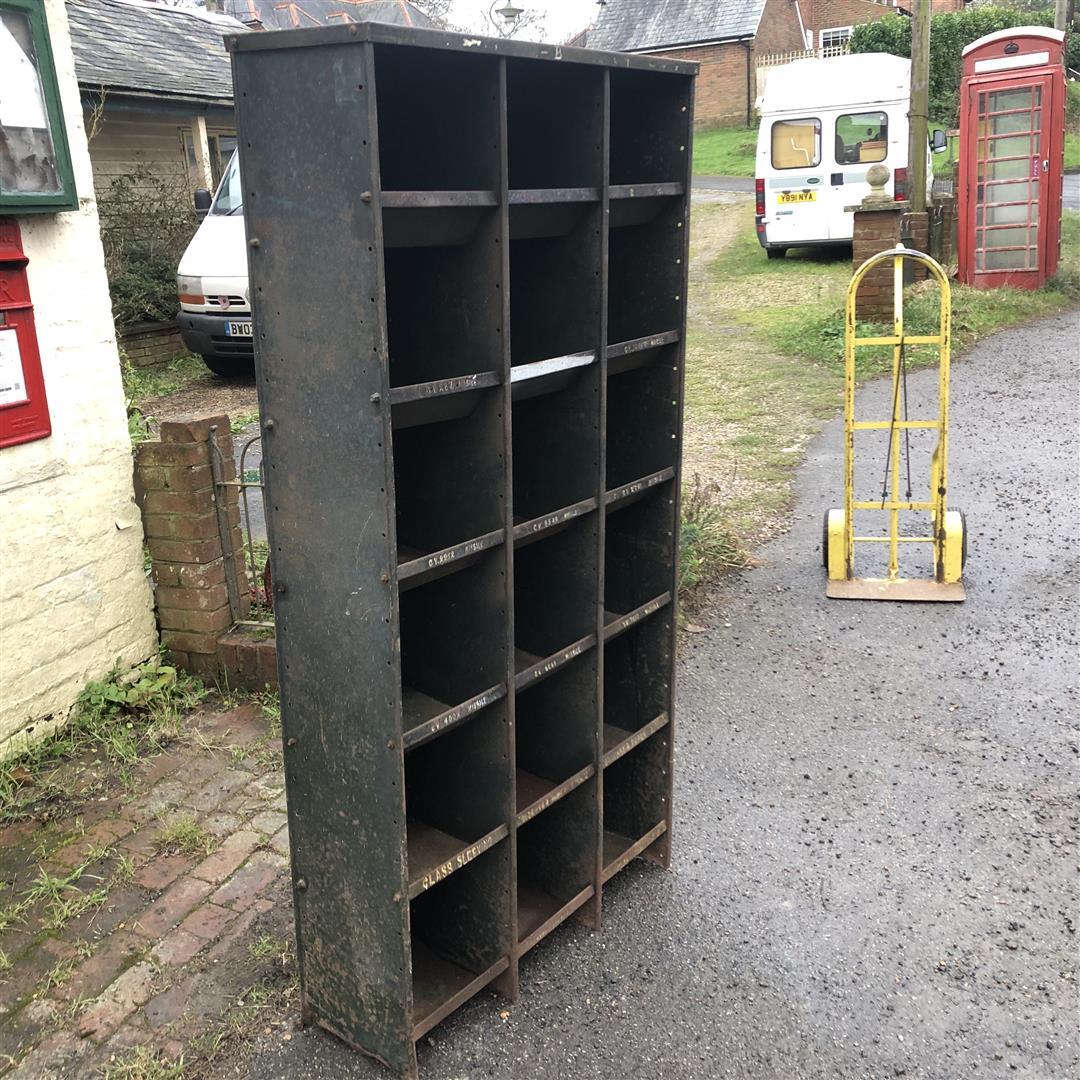 Vintage Green Painted Steel Pigeonholes 1940s (1 of 10) Vintage Green Painted Steel Pigeonholes 1940s (1 of 10)
