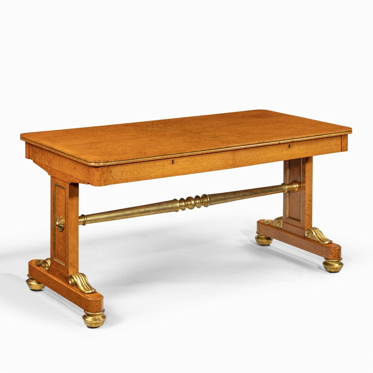 A Regency Amboyna and Gilt Library Table Attributed to Seddon and Morel (1 of 8)