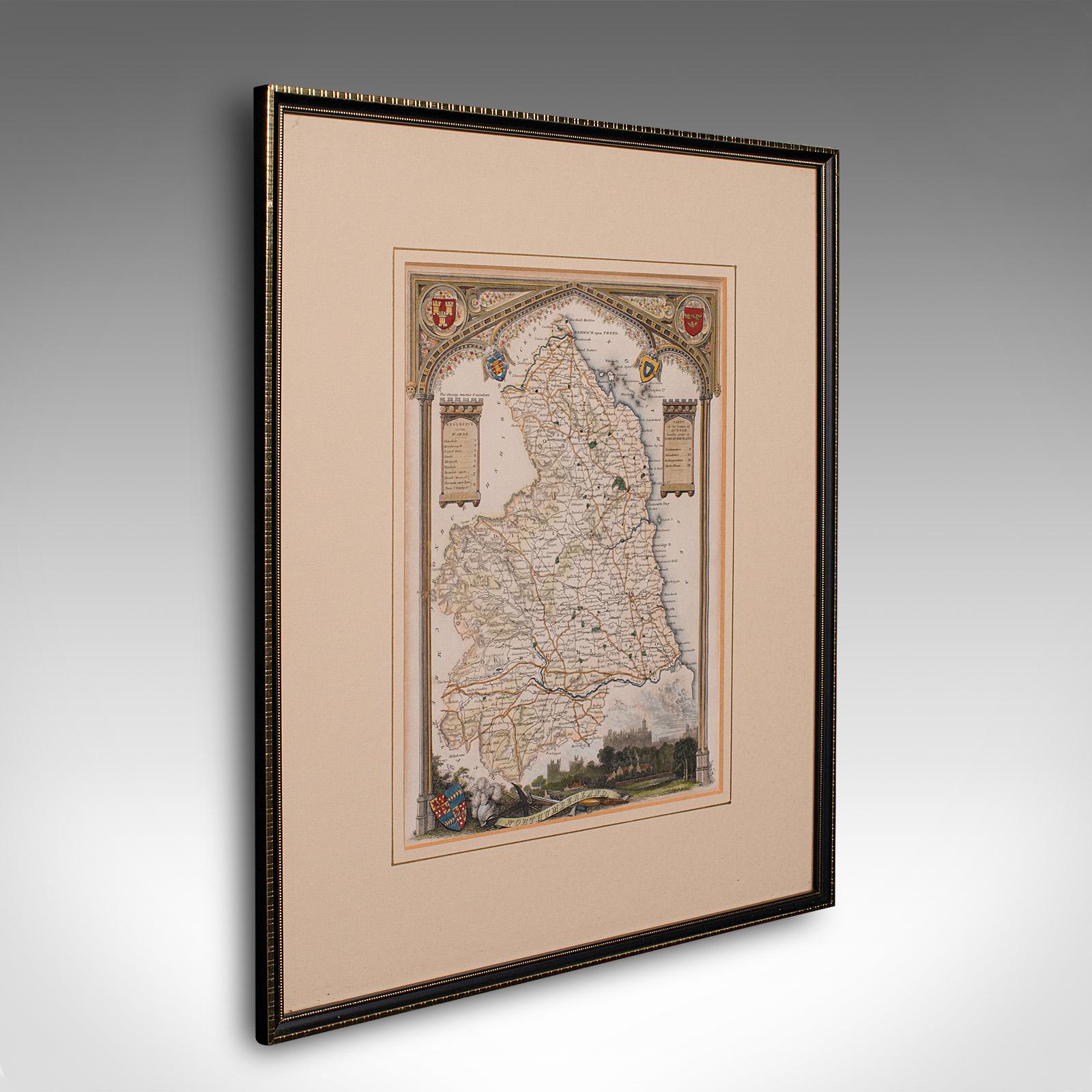Antique Lithography Map, Northumberland, English, Framed, Engraving, Cartography (1 of 12)