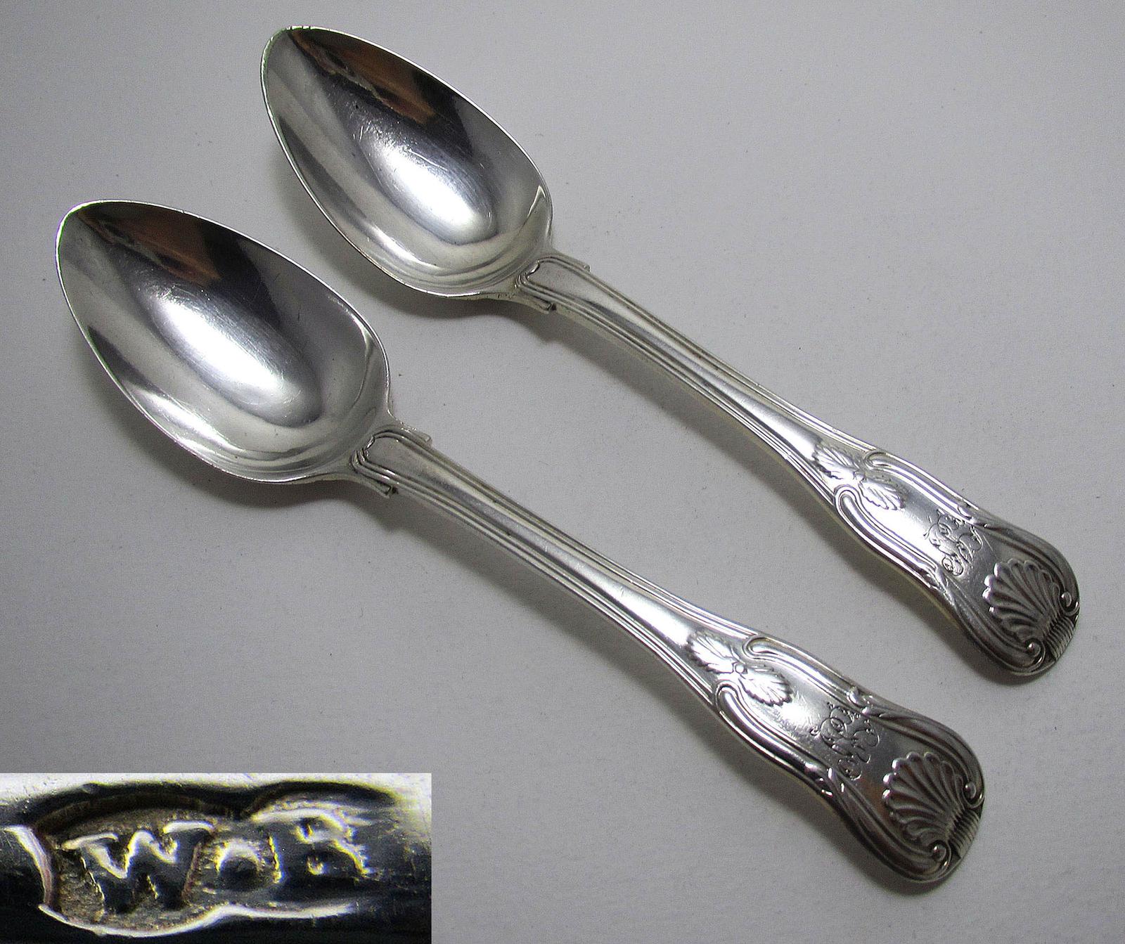 Pair William Bateman I Antique English Georgian Solid Sterling Silver Tea Spoons, King's Pattern (1 of 6) Pair William Bateman I Antique English Georgian Solid Sterling Silver Tea Spoons, King's Pattern (1 of 6)