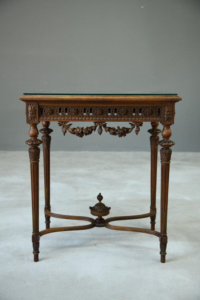 Antique French Walnut & Marble Table (1 of 8) Antique French Walnut & Marble Table (1 of 8)