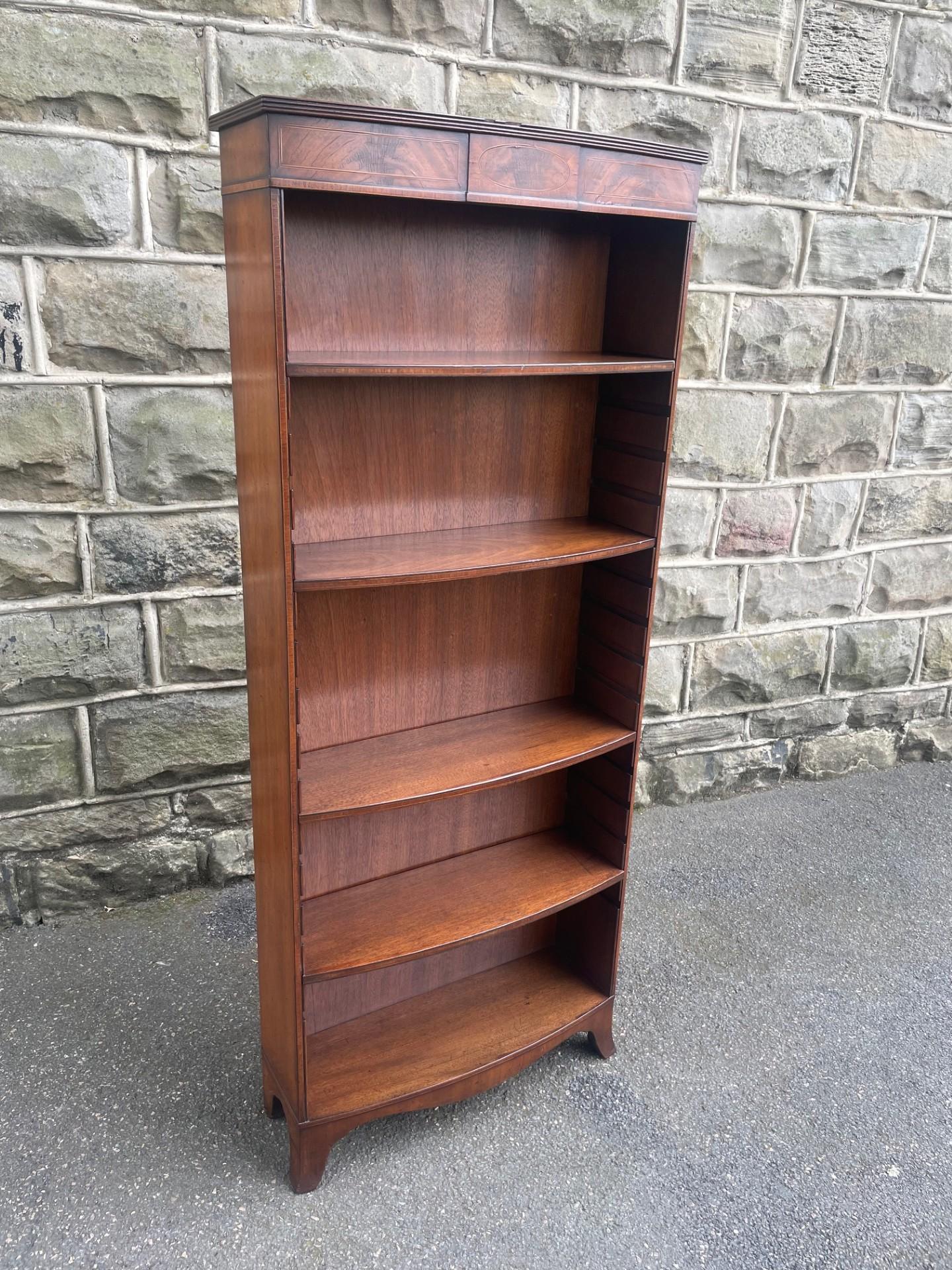 Antique Edwardian Inlaid Mahogany Open Bookcase (1 of 12) Antique Edwardian Inlaid Mahogany Open Bookcase (1 of 12)