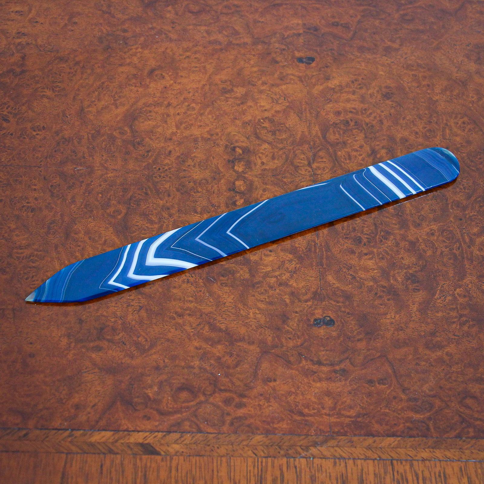 Victorian Blue Agate Letter Opener (1 of 5)