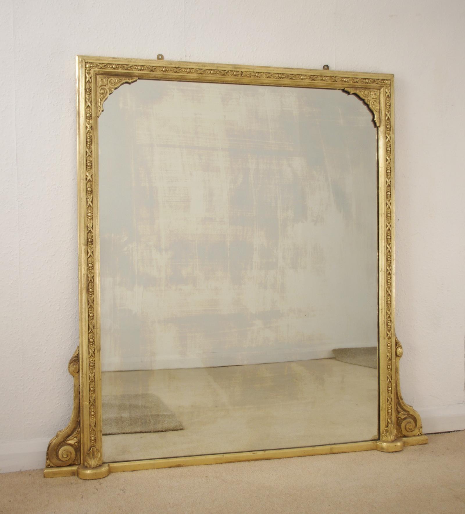 Victorian Gilt Overmantle Mirror (1 of 8)