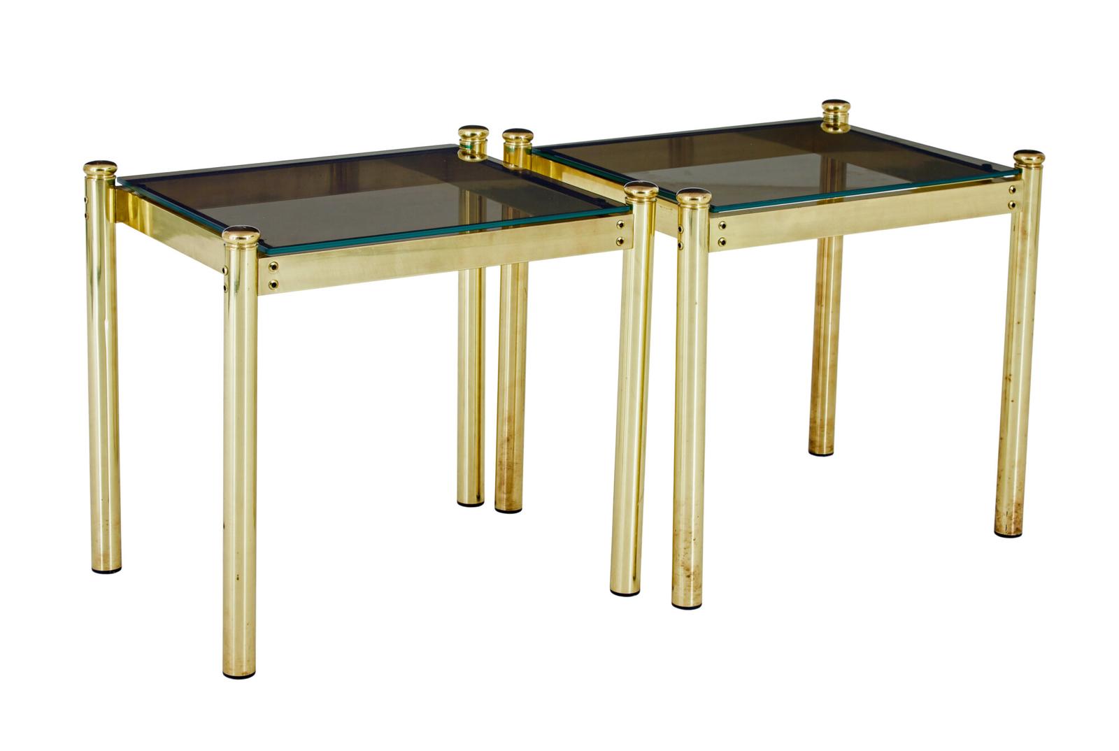 Pair of 20th Century Brass & Glass Side Tables (1 of 6)