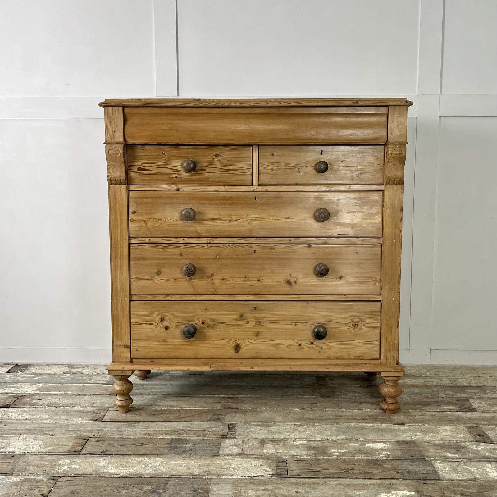 Large Victorian Pine Chest of Drawers with Hidden Drawer (1 of 13)