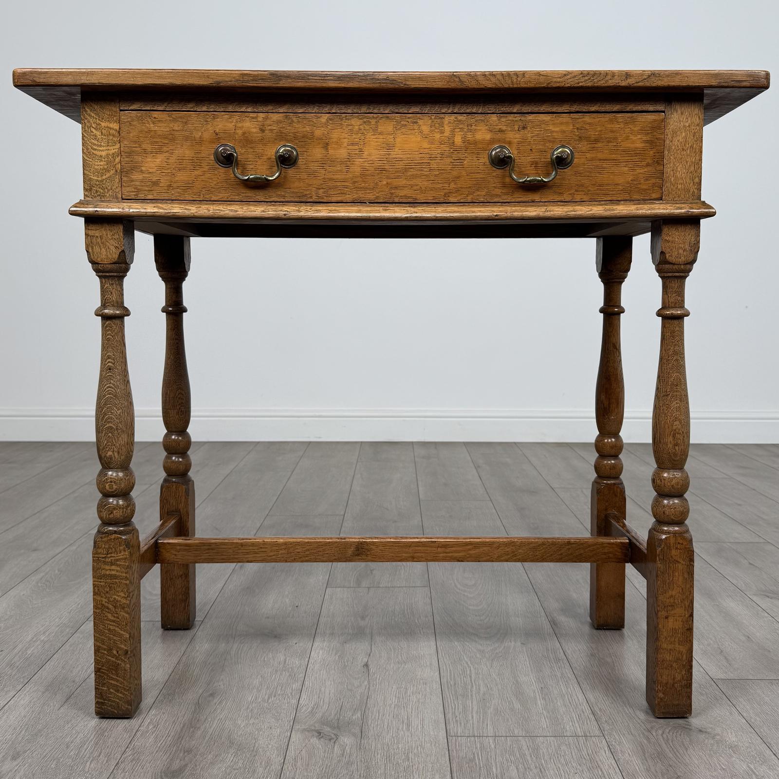 Antique 20th Century Fine Quality Side Table In Golden Oak (1 of 11)