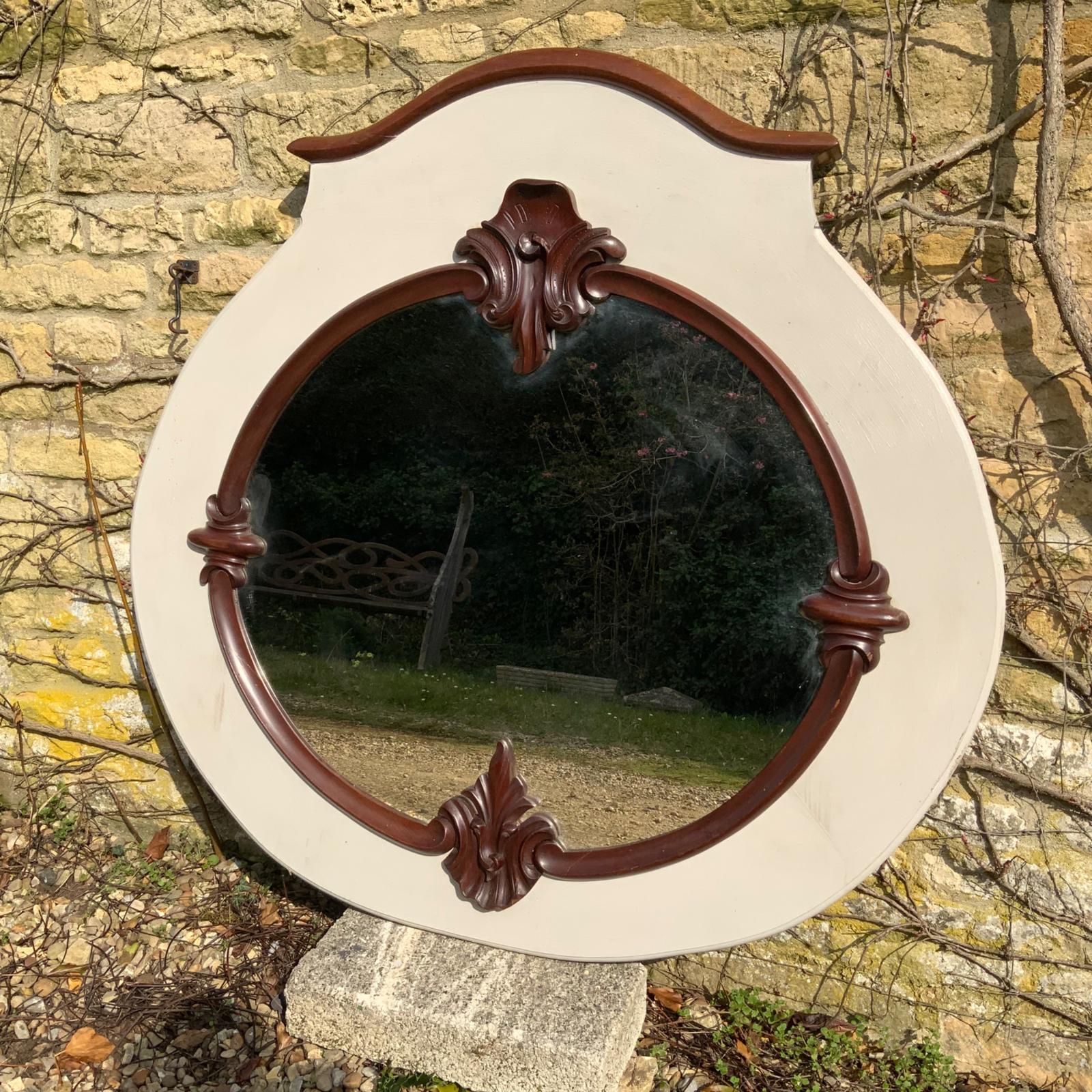 Painted Victorian Round Overmantle Mirror (1 of 2)