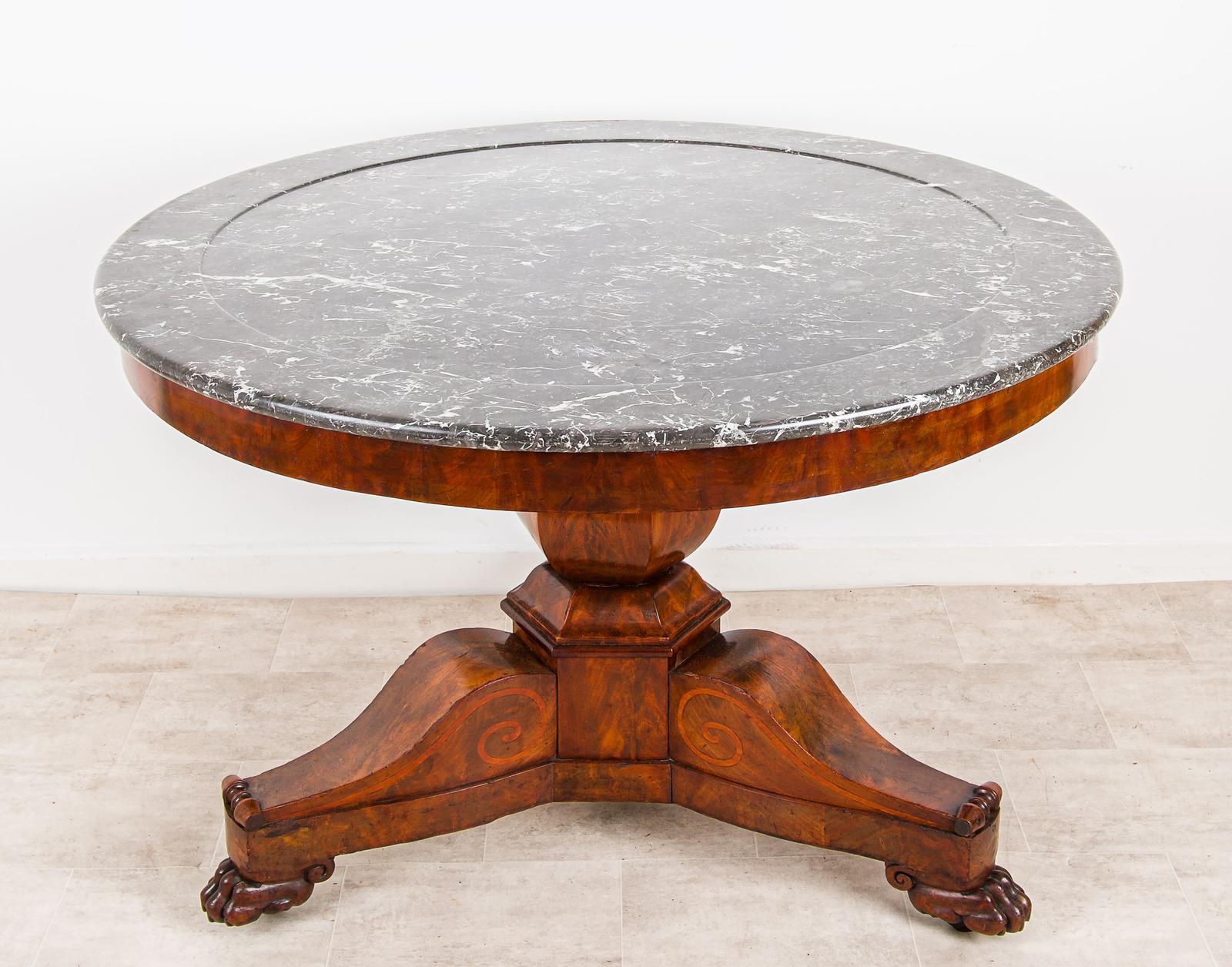 Antique Mahogany Centre Table with Marble Top - Large Round (1 of 4) Antique Mahogany Centre Table with Marble Top - Large Round (1 of 4)