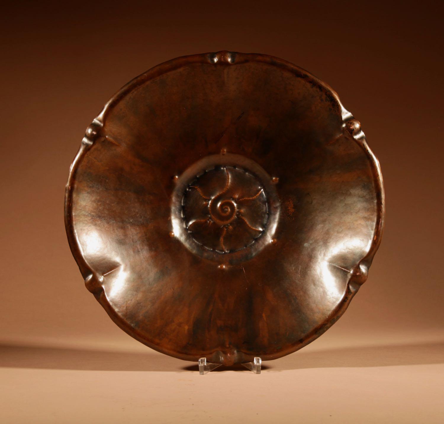 Amsterdam School Hand Chased Copper Charger c.1920 (1 of 5)