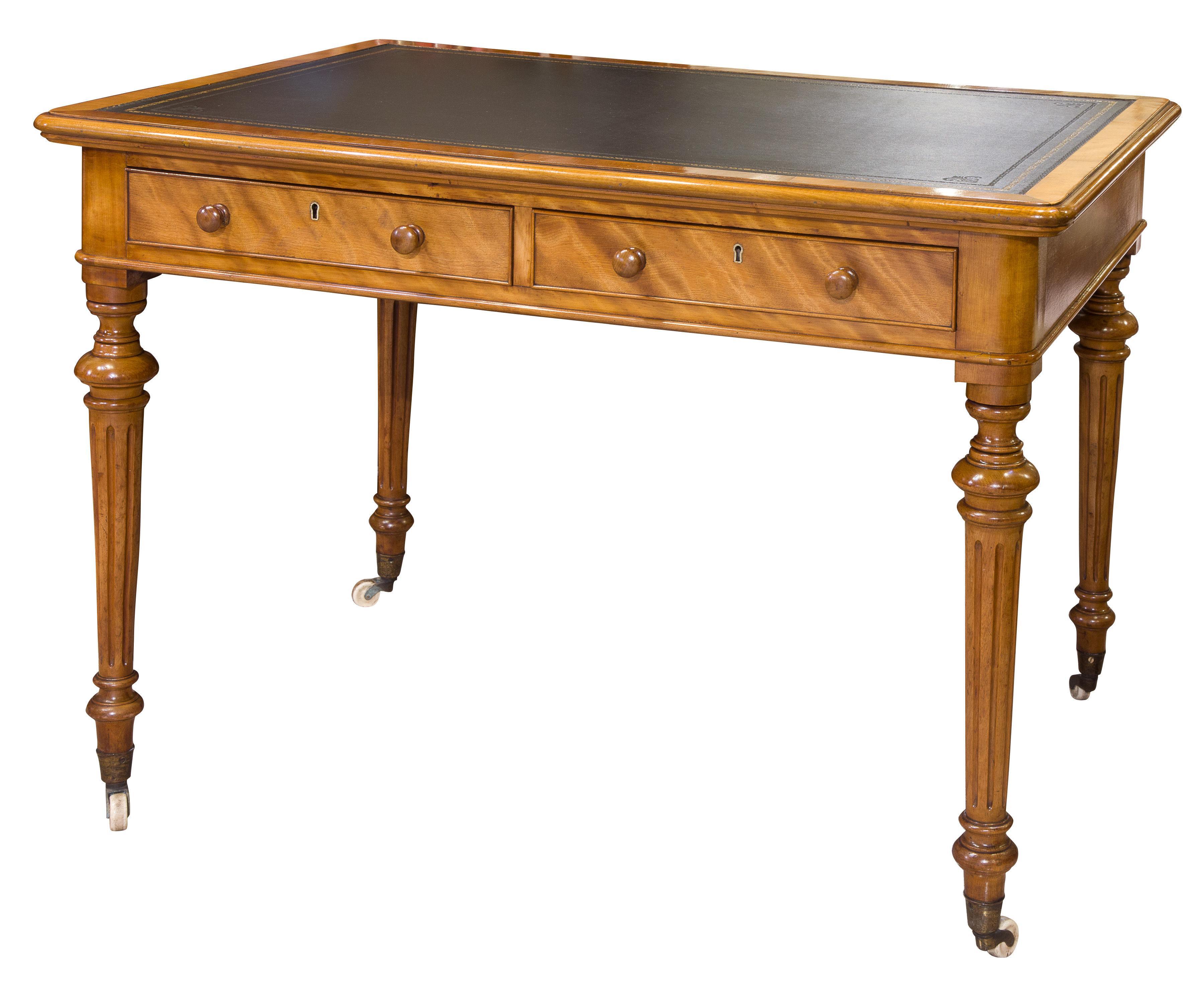 Victorian satin birch writing table (1 of 1)