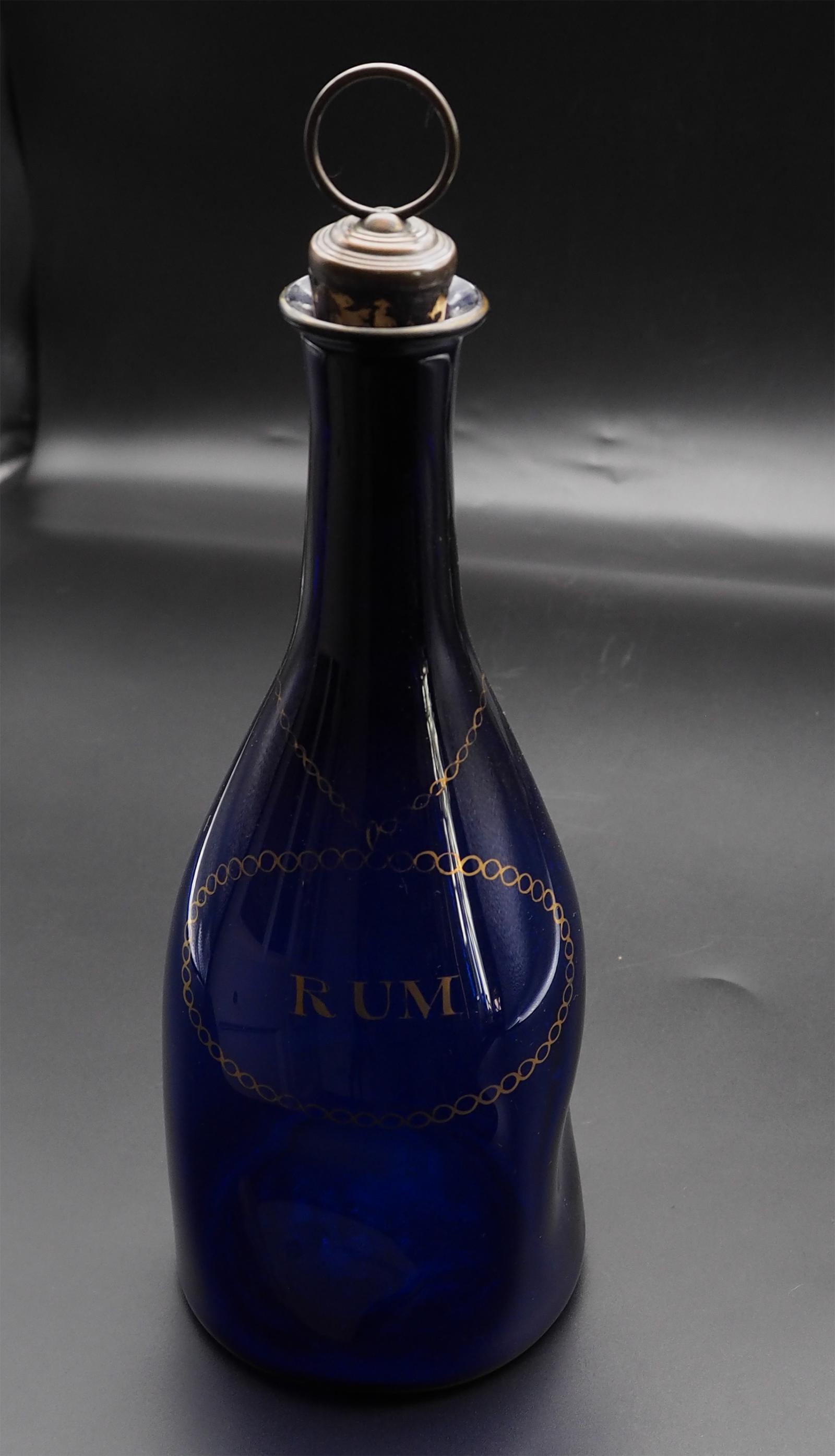 Georgian Bristol Blue Rum Decanter (1 of 6)